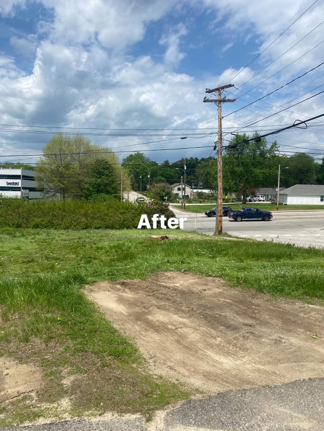 Cleared lot after a completed AK Tree Service removal in Oxford County Maine